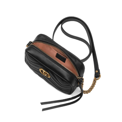 GG Marmont Mini Camera Shoulder Bag in Black