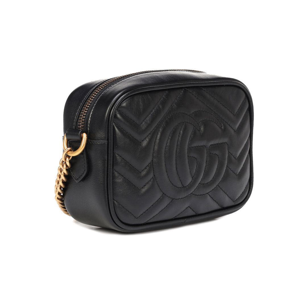 GG Marmont Mini Camera Shoulder Bag in Black