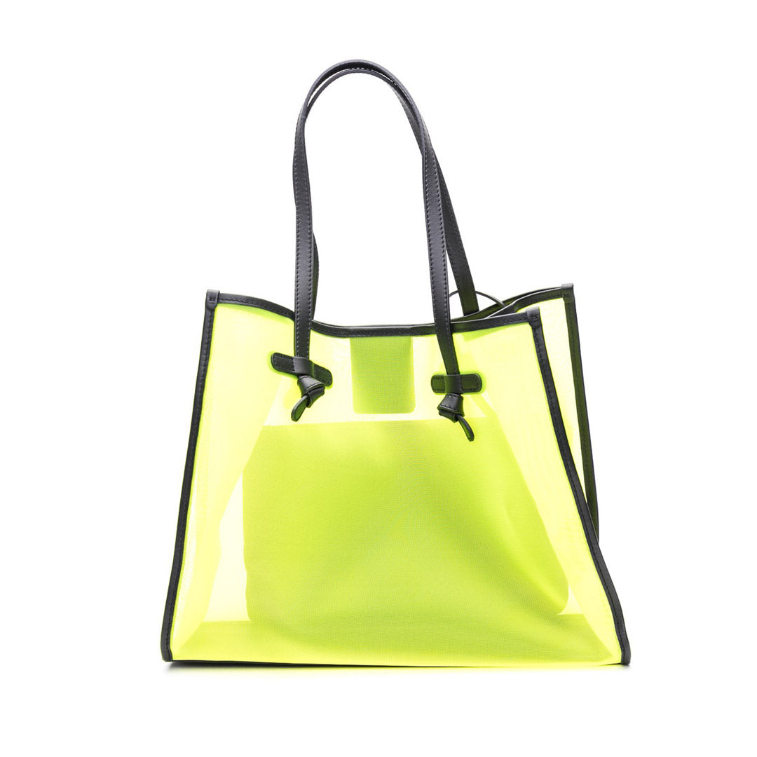 Gianni Chiarini Marcella Mesh Tote Bag with Calfskin Leather Pouch and Trimmings