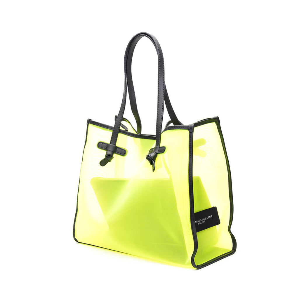 Gianni Chiarini Marcella Mesh Tote Bag with Calfskin Leather Pouch and Trimmings