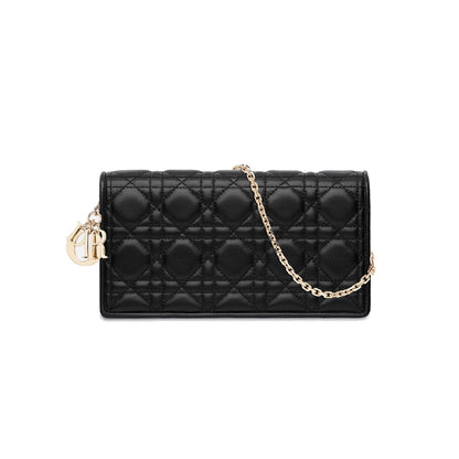 Lady Dior Pouch Lambskin Black