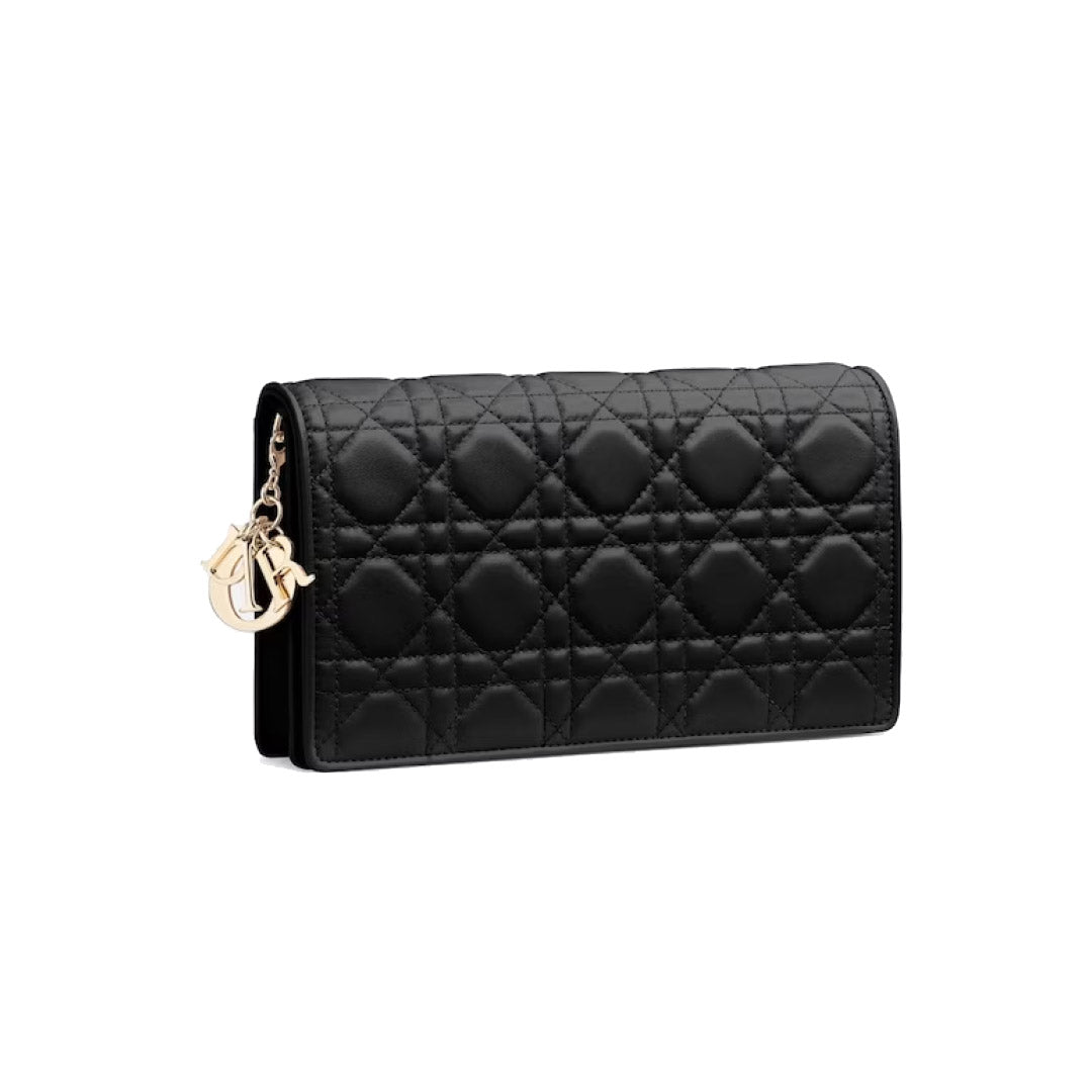 Lady Dior Pouch Lambskin Black