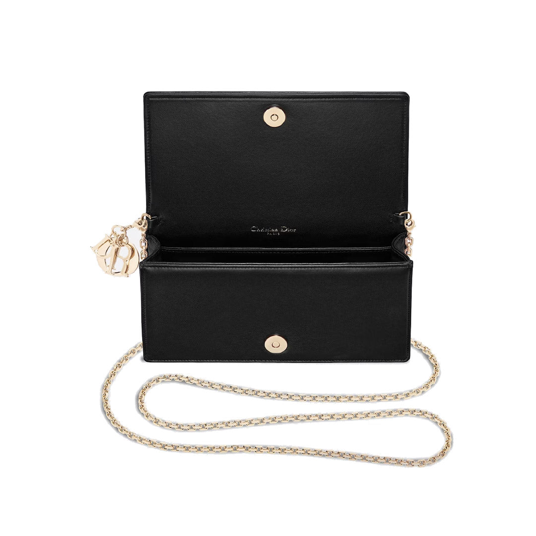 Lady Dior Pouch Lambskin Black