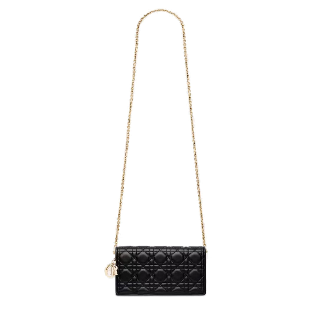 Lady Dior Pouch Lambskin Black