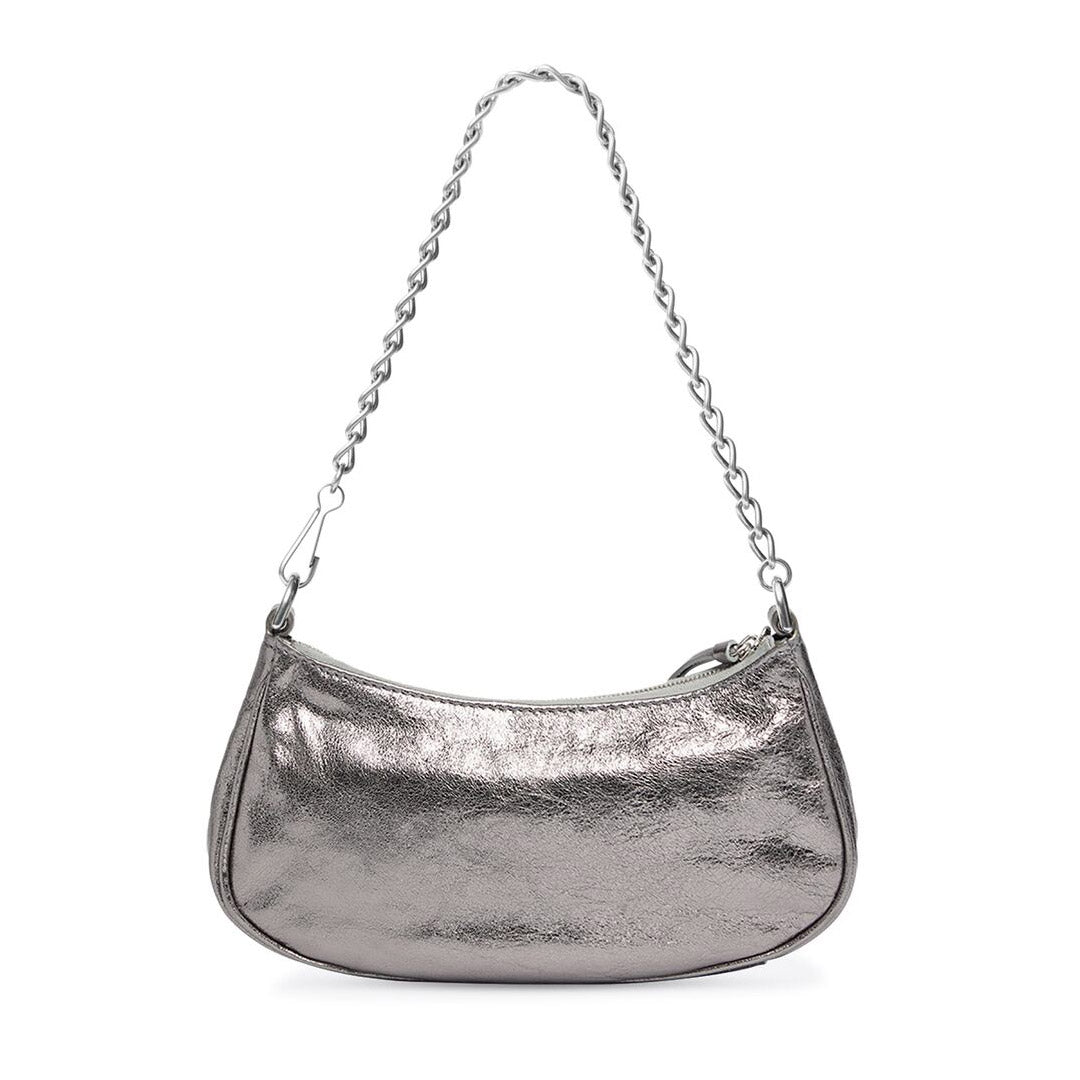 Le Cagole Mini Bag with Chain Metallized in Silver