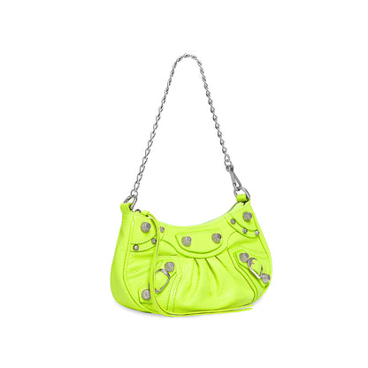 Le Cagole Mini Bag with Chain in Yellow