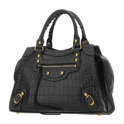 Neo Classic City Medium Croc Embossed in Charcoal