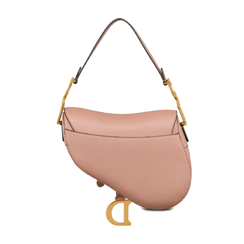 Dior Saddle Bag with Strap in Blush Grained Calfskin