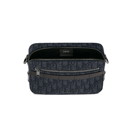 Safari Messenger Bag Black Oblique Jacquard