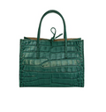Fannie Small Calf Cocco Mousse Embossed - Dark Green