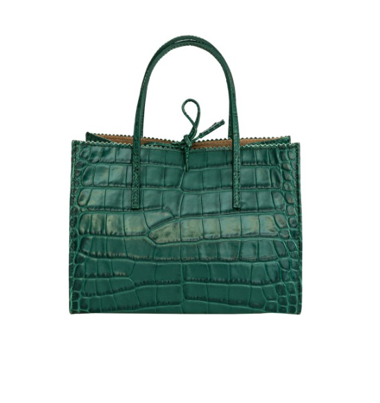 Fannie Small Calf Cocco Mousse Embossed - Dark Green