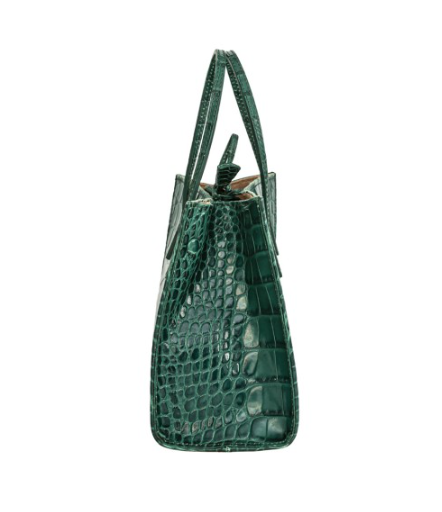 Fannie Small Calf Cocco Mousse Embossed - Dark Green