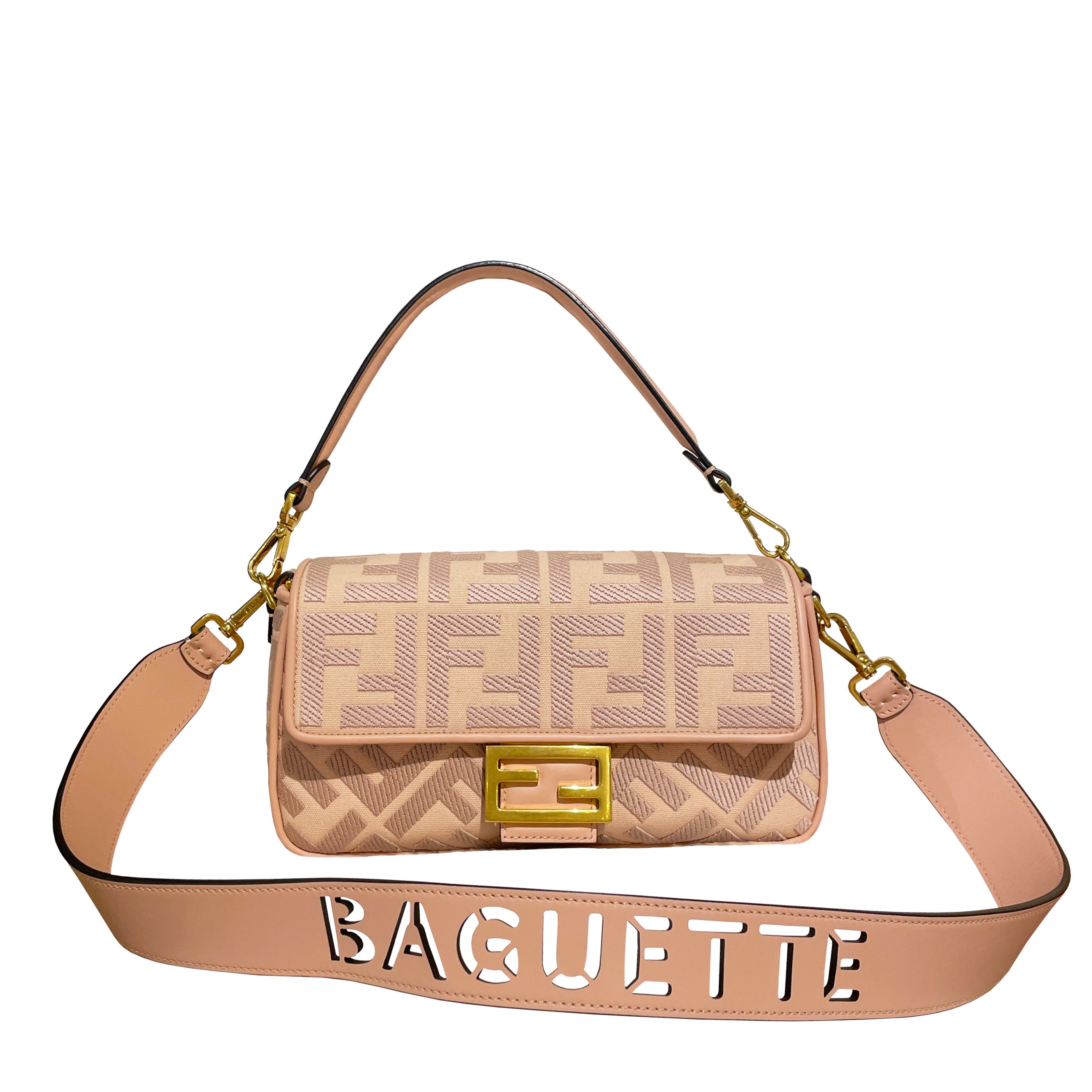 Fendi Baguette in Canvas Vitello with FF Filo Embroidery