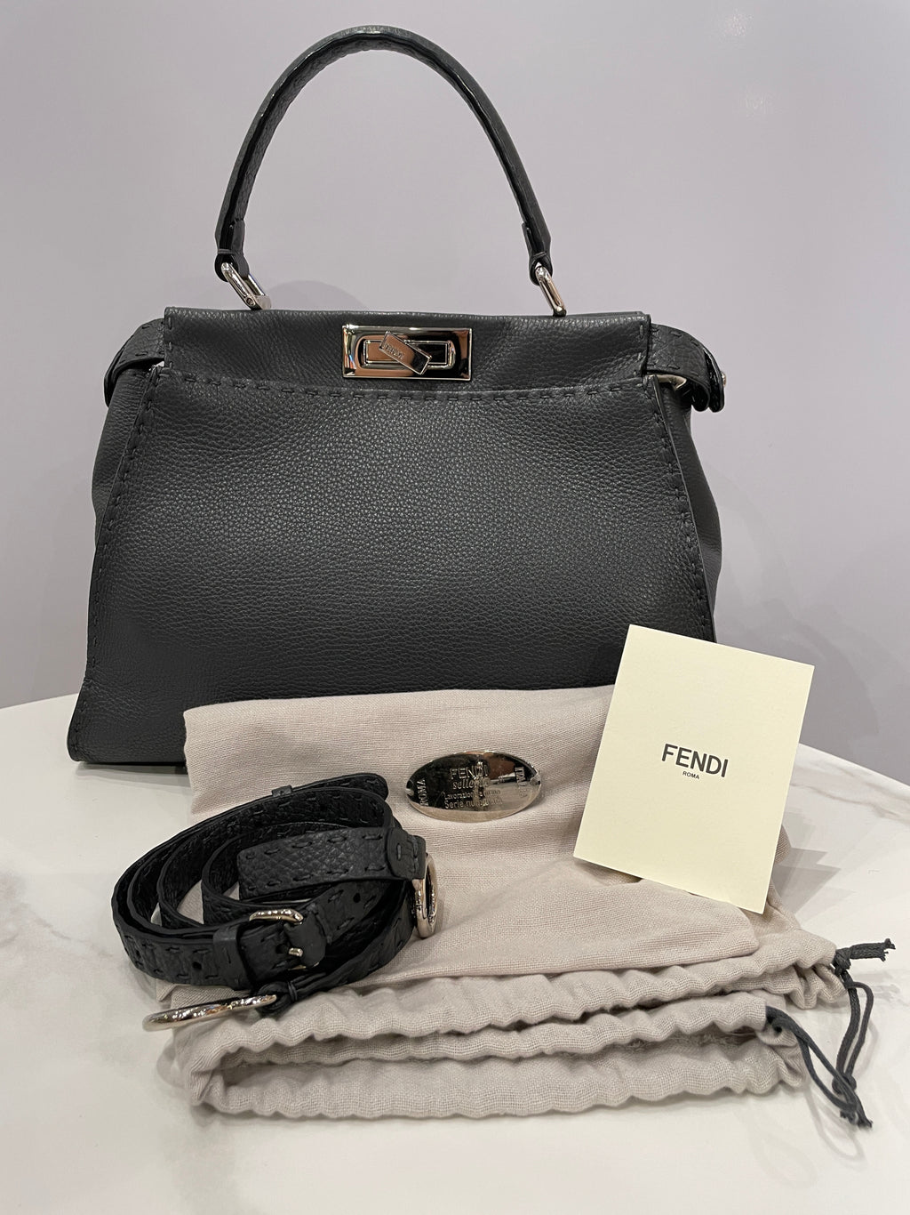 Fendi Peekaboo Medium Selleria Bag with Hand-Sewn Stitches