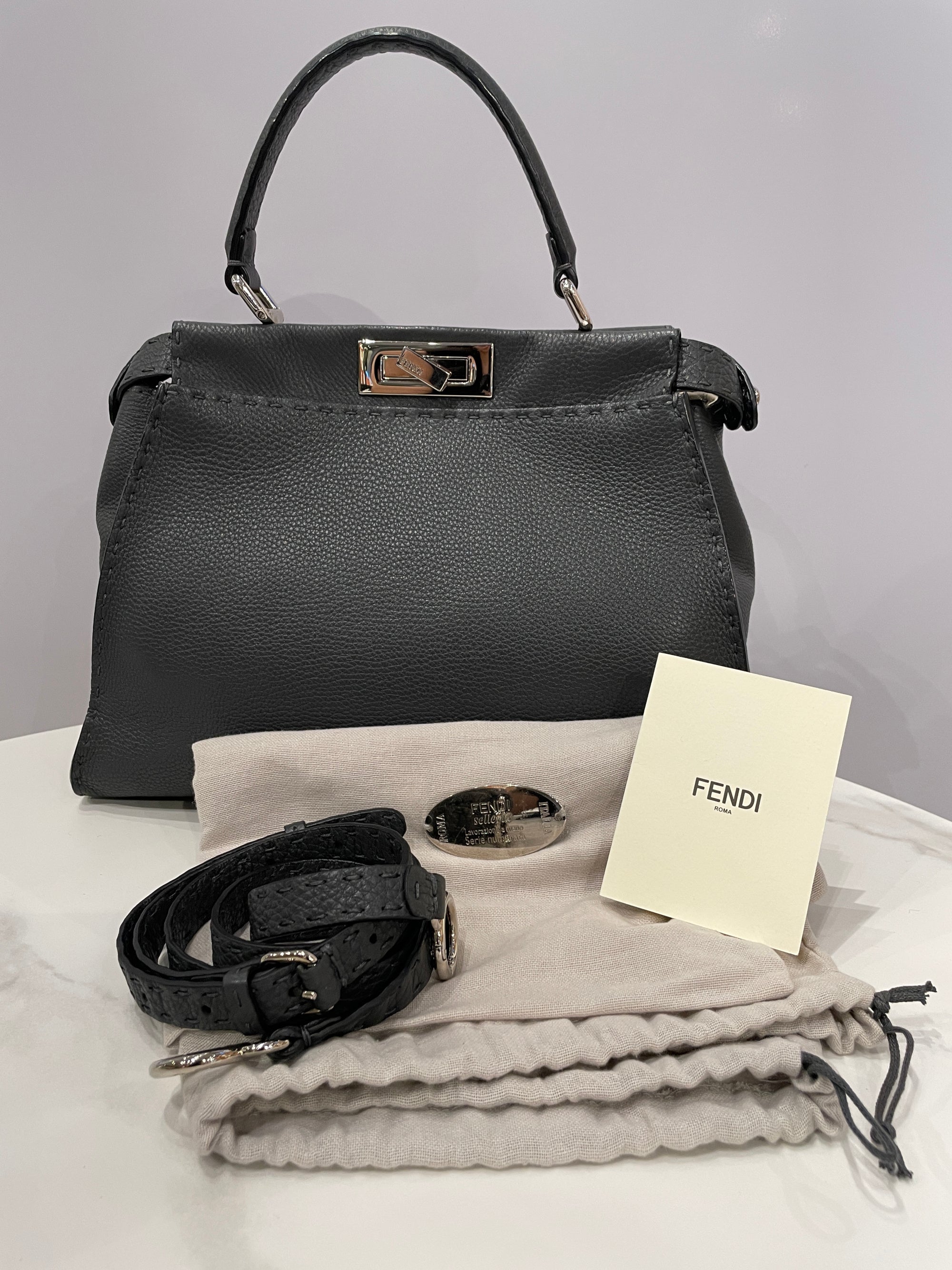 Fendi Peekaboo Medium Selleria Bag with Hand-Sewn Stitches