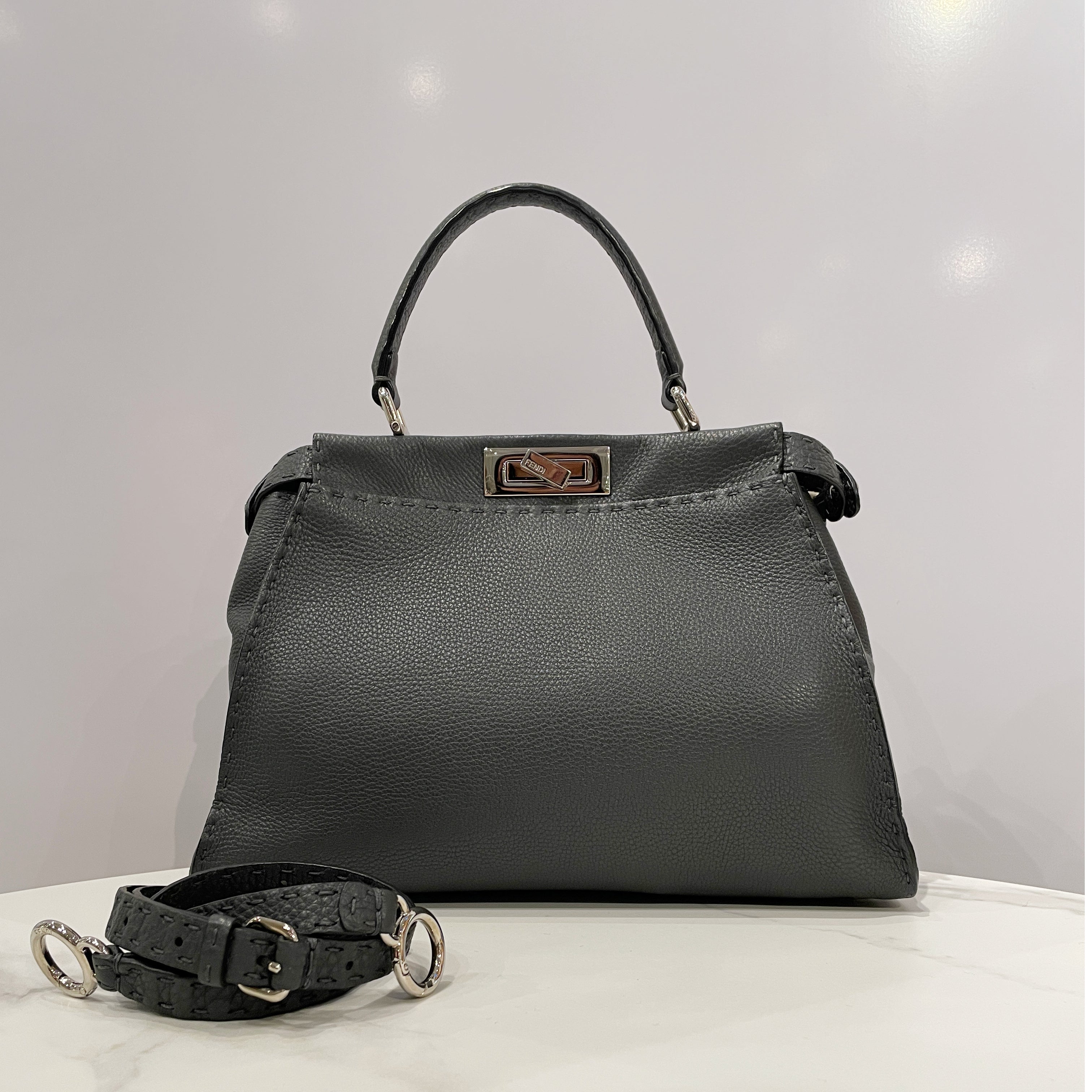 Fendi Peekaboo Medium Selleria Bag with Hand-Sewn Stitches