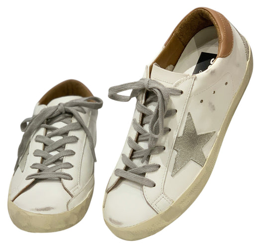 GGDB Super-Star - White Leather / Gray Suede Star & Counter Spur / Brown Leather Heel Tab