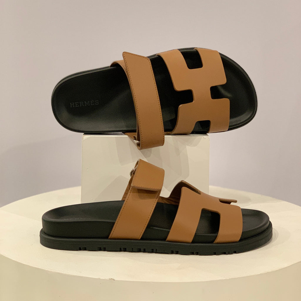 Hermès Chypre Sandals in Calfskin Leather