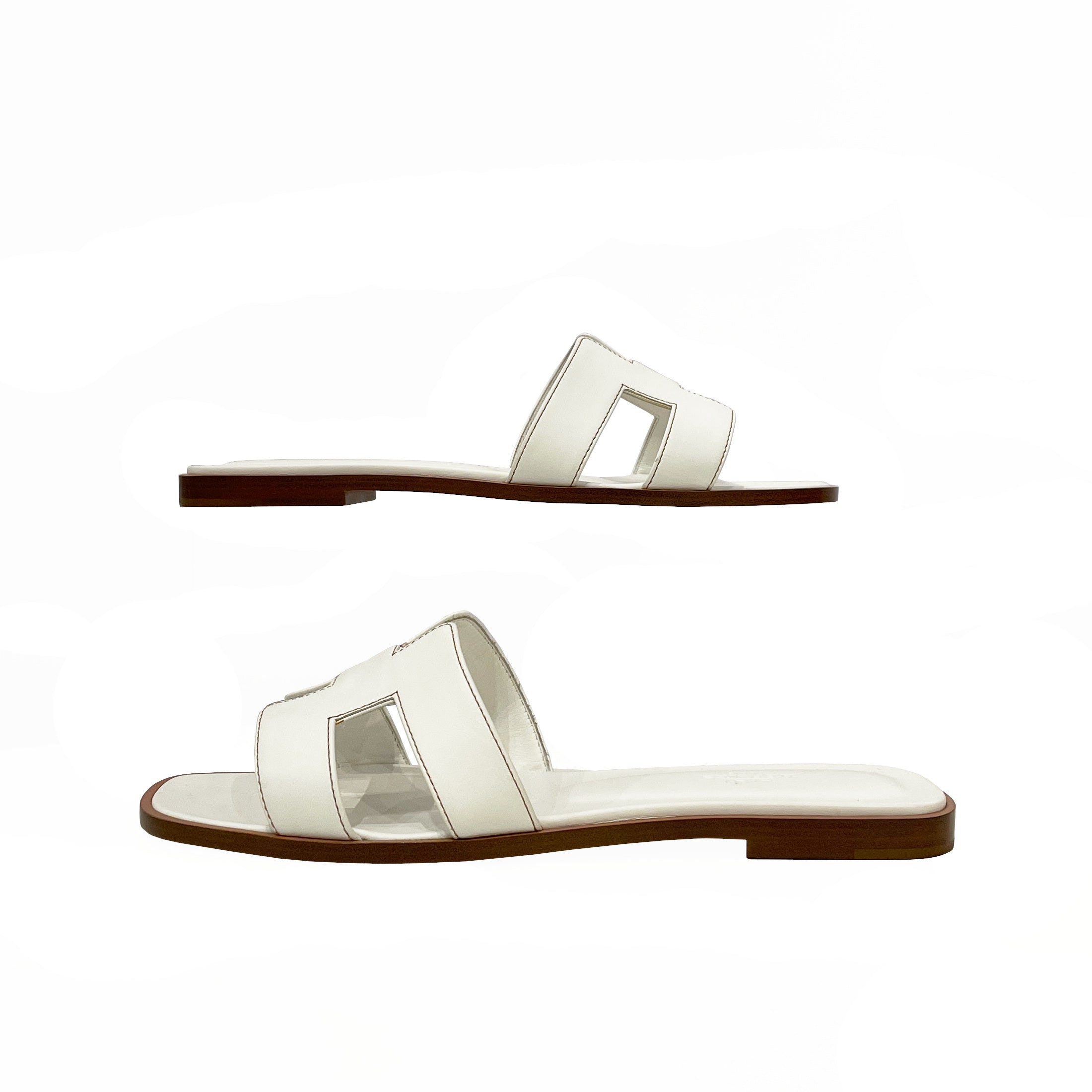 Hermès Oran Sandals in Box Calfskin Leather