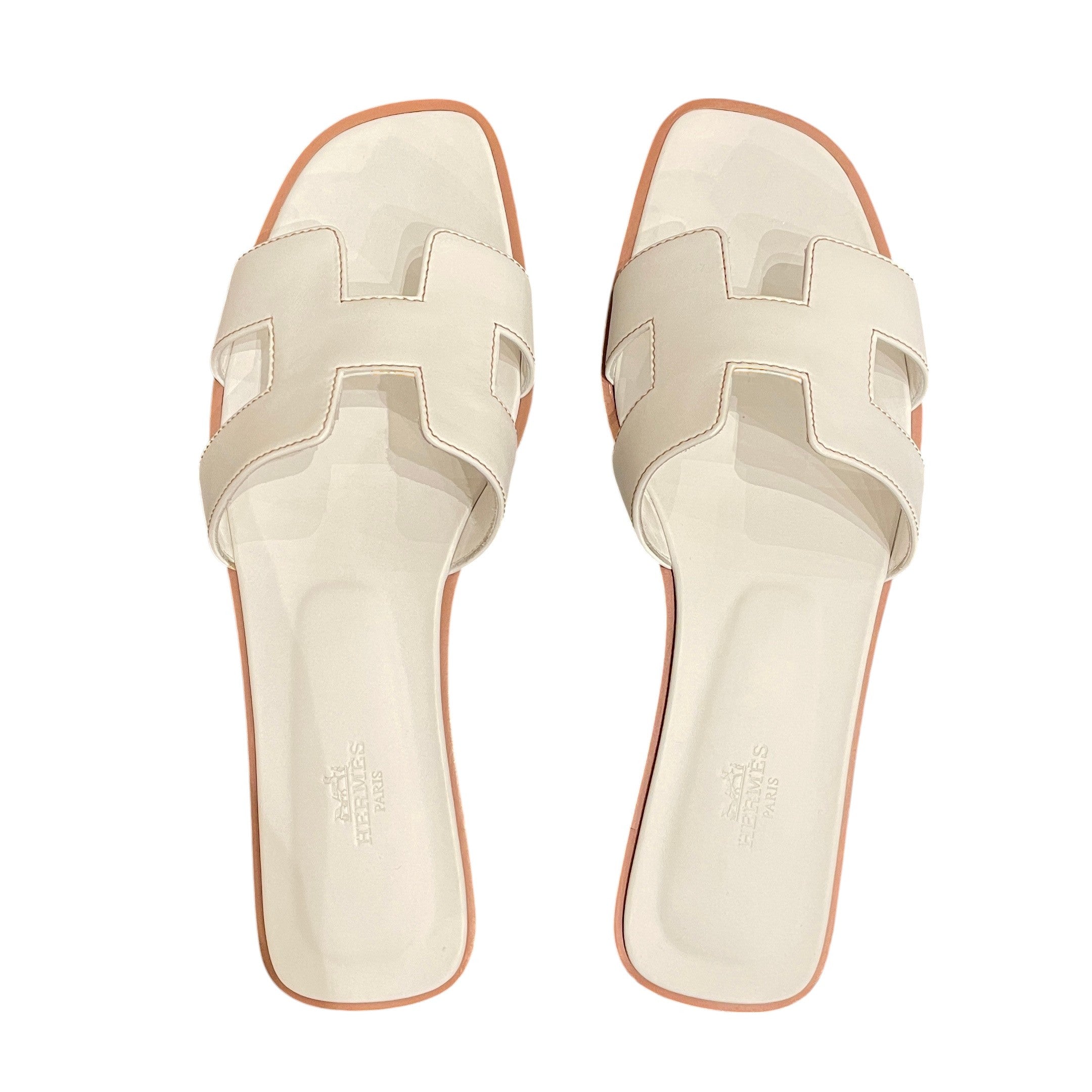 Hermès Oran Sandals in Box Calfskin Leather