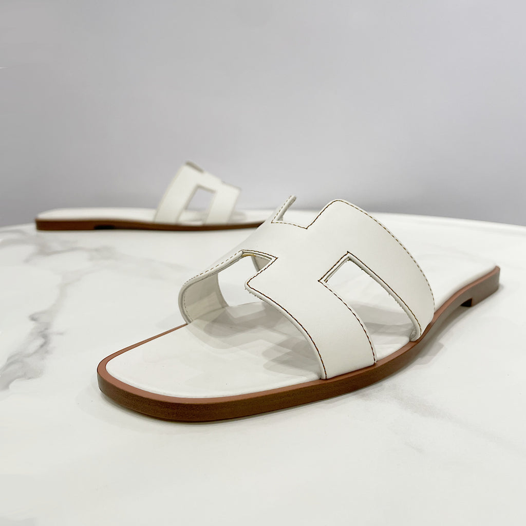 Hermès Oran Sandals in Box Calfskin Leather