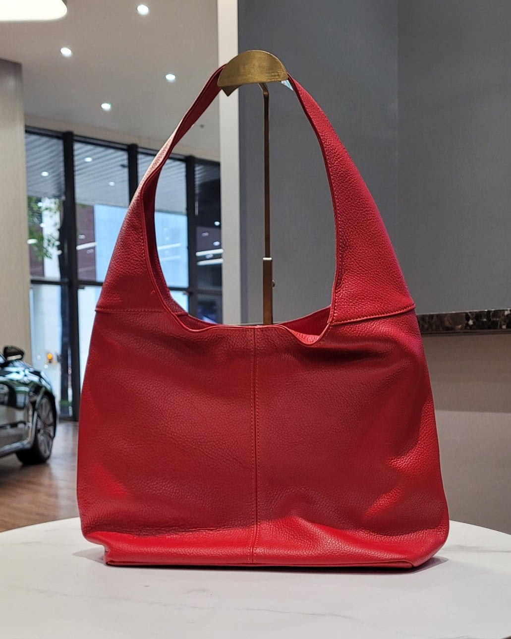 ARTISAN ITALIAN LEATHER HOBO BAG RED