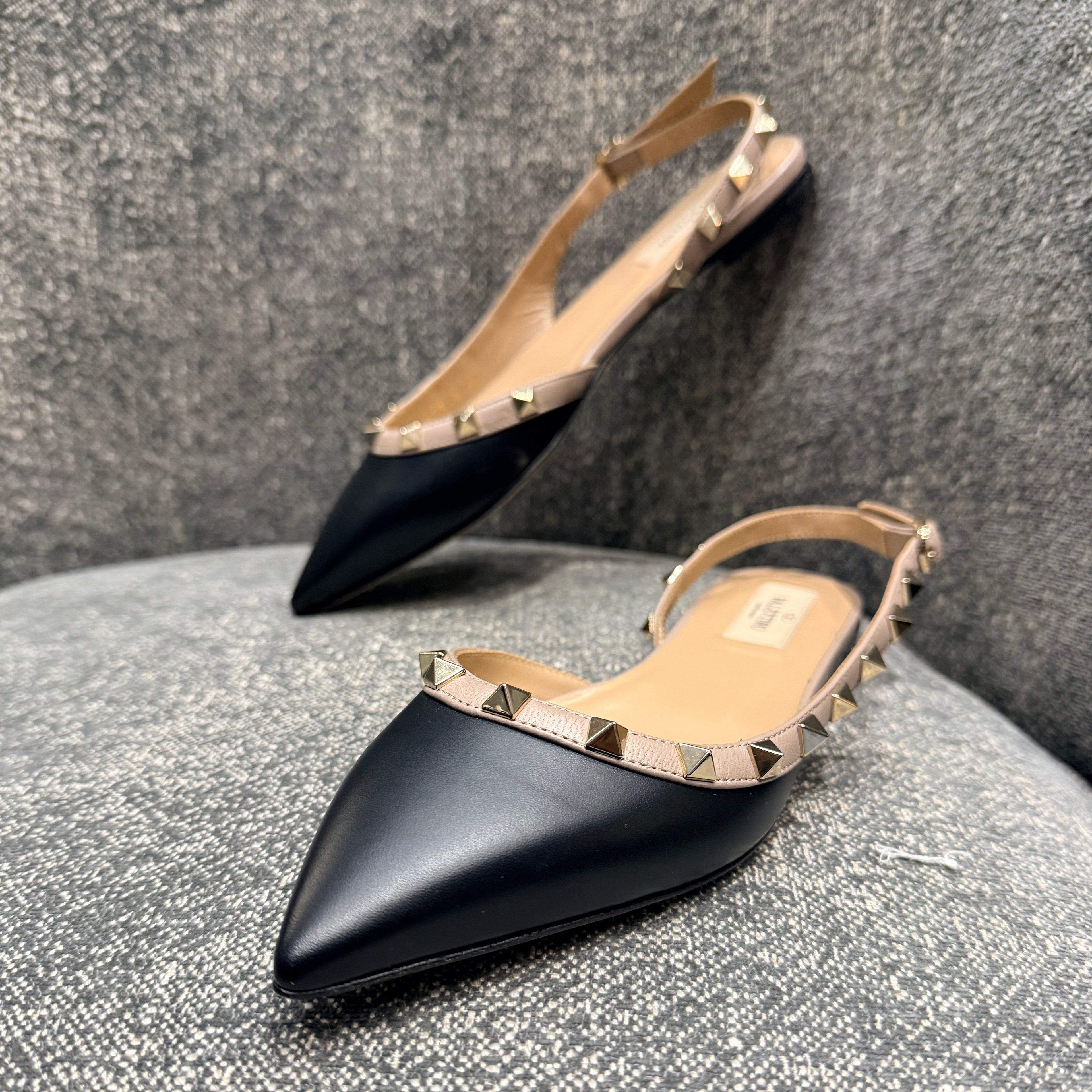VALENTINO ROCKSTUD SLINGBACK FLATS - Size 36