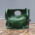 ARTISAN ITALIAN LEATHER PURSE WITH MODERN HANDLE GREEN