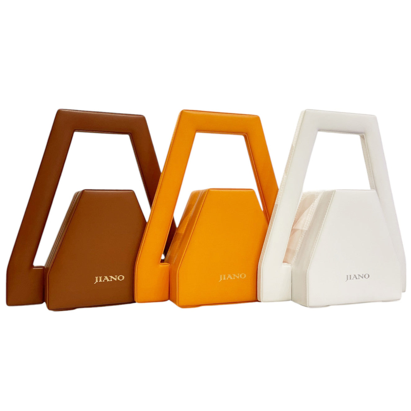 Jiano Irregular Hexagon Bag in Vegetable Leather