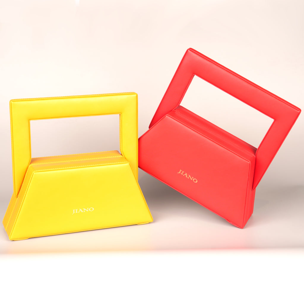 Jiano Trapezoid Bag in Vegetable Leather