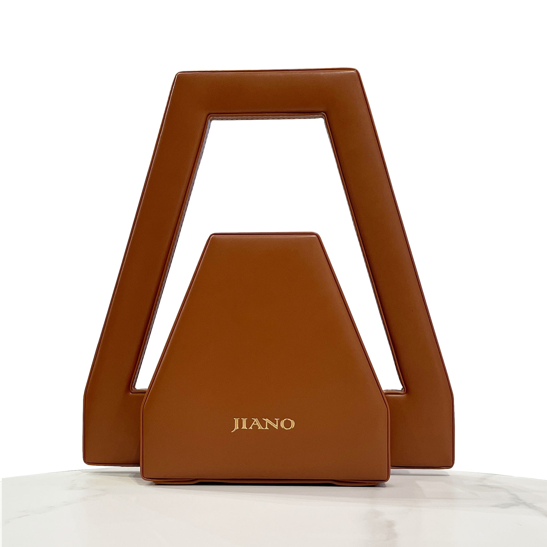 Jiano Irregular Hexagon Bag in Vegetable Leather