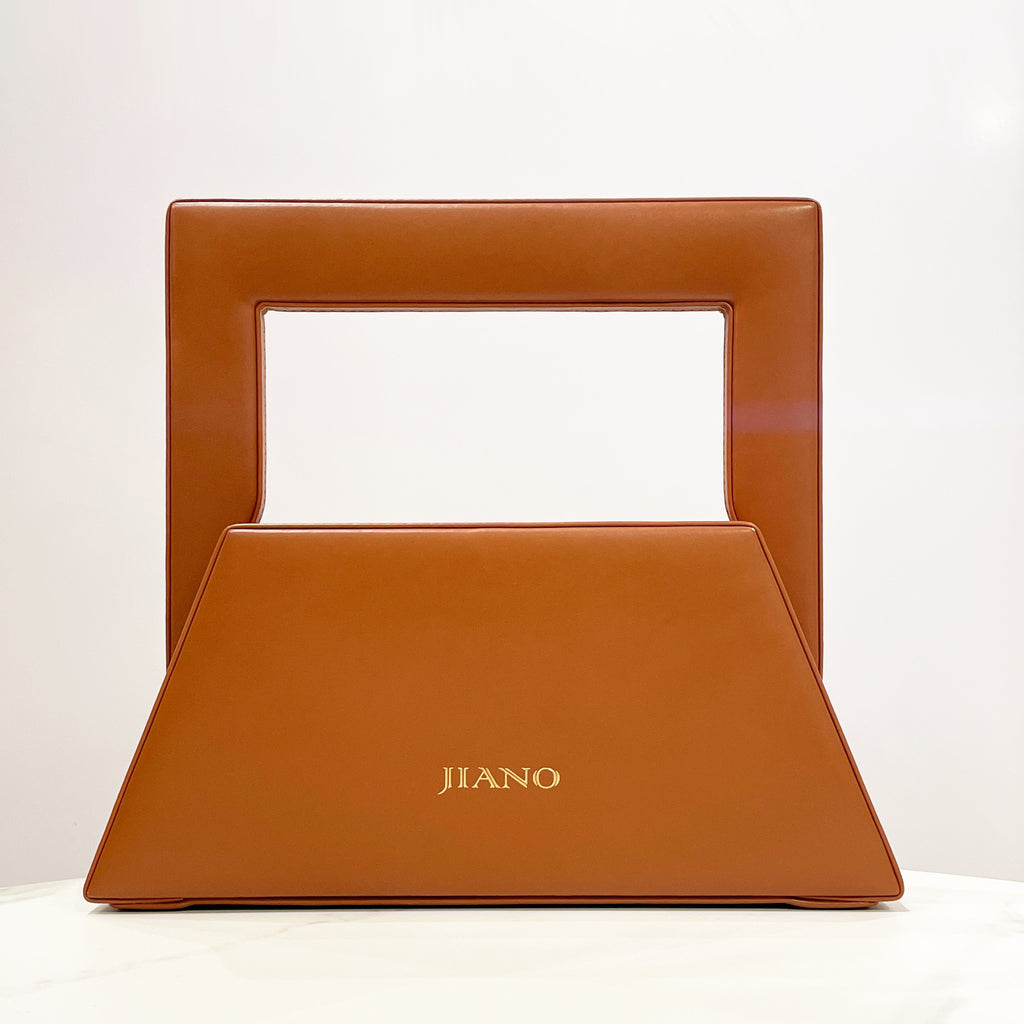 Jiano Trapezoid Bag in Vegetable Leather