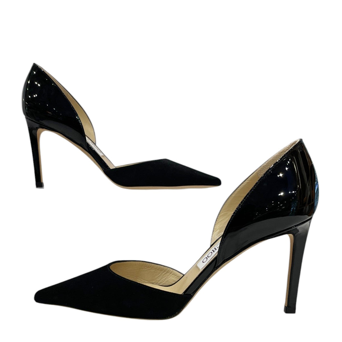 Jimmy Choo Darylin 85mm Suede and Patent Leather High Heel Pumps