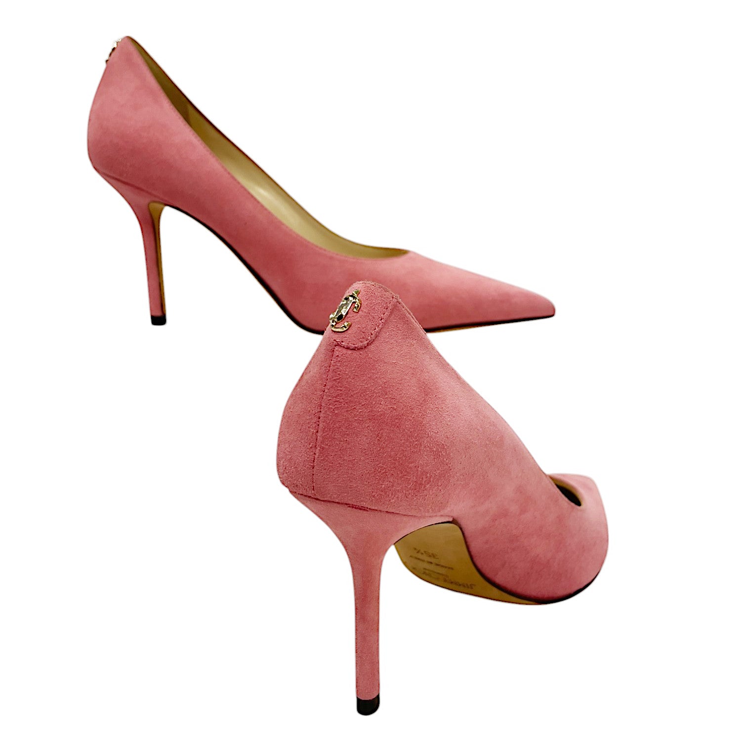 Jimmy Choo Love 85mm Candy-Pink Suede High Heel Pumps with JC Emblem