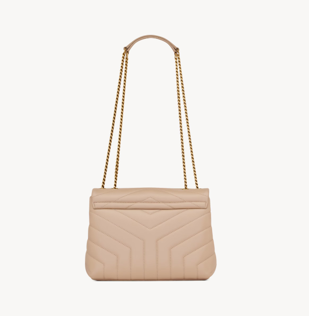 Loulou Small in Quilted Leather (Dark Beige)