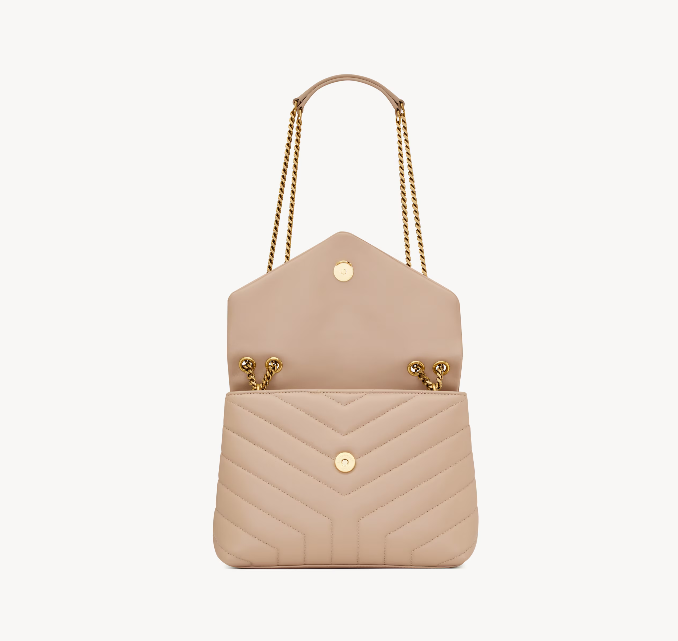 Loulou Small in Quilted Leather (Dark Beige)