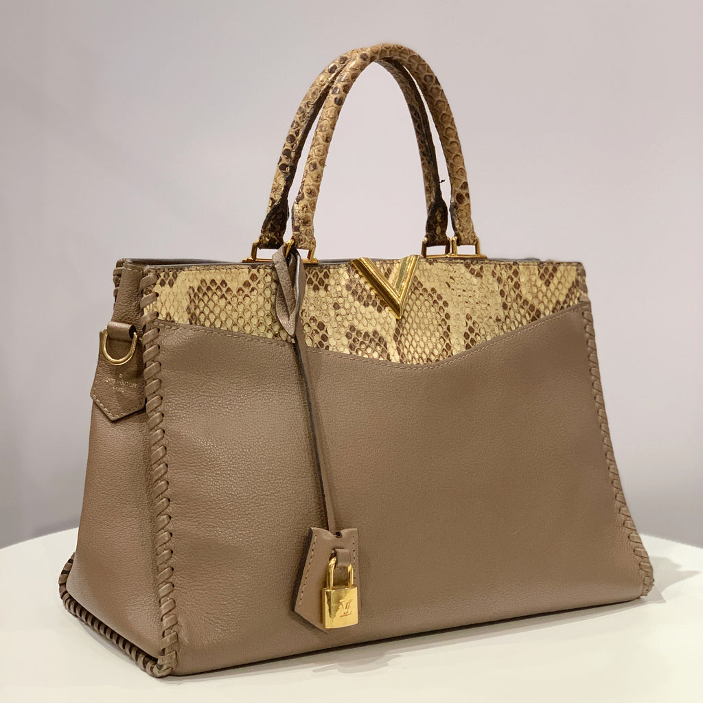 Louis Vuitton Very Zipped Tote in Leather and Snakeskin