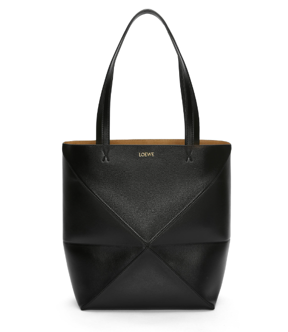 Puzzle Fold Tote in Shiny Calfskin