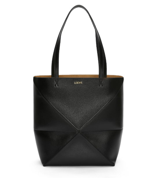 Puzzle Fold Tote in Shiny Calfskin