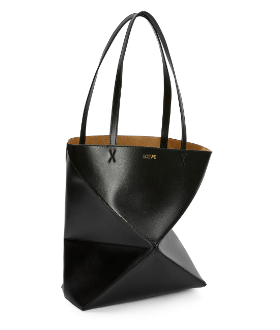 Puzzle Fold Tote in Shiny Calfskin