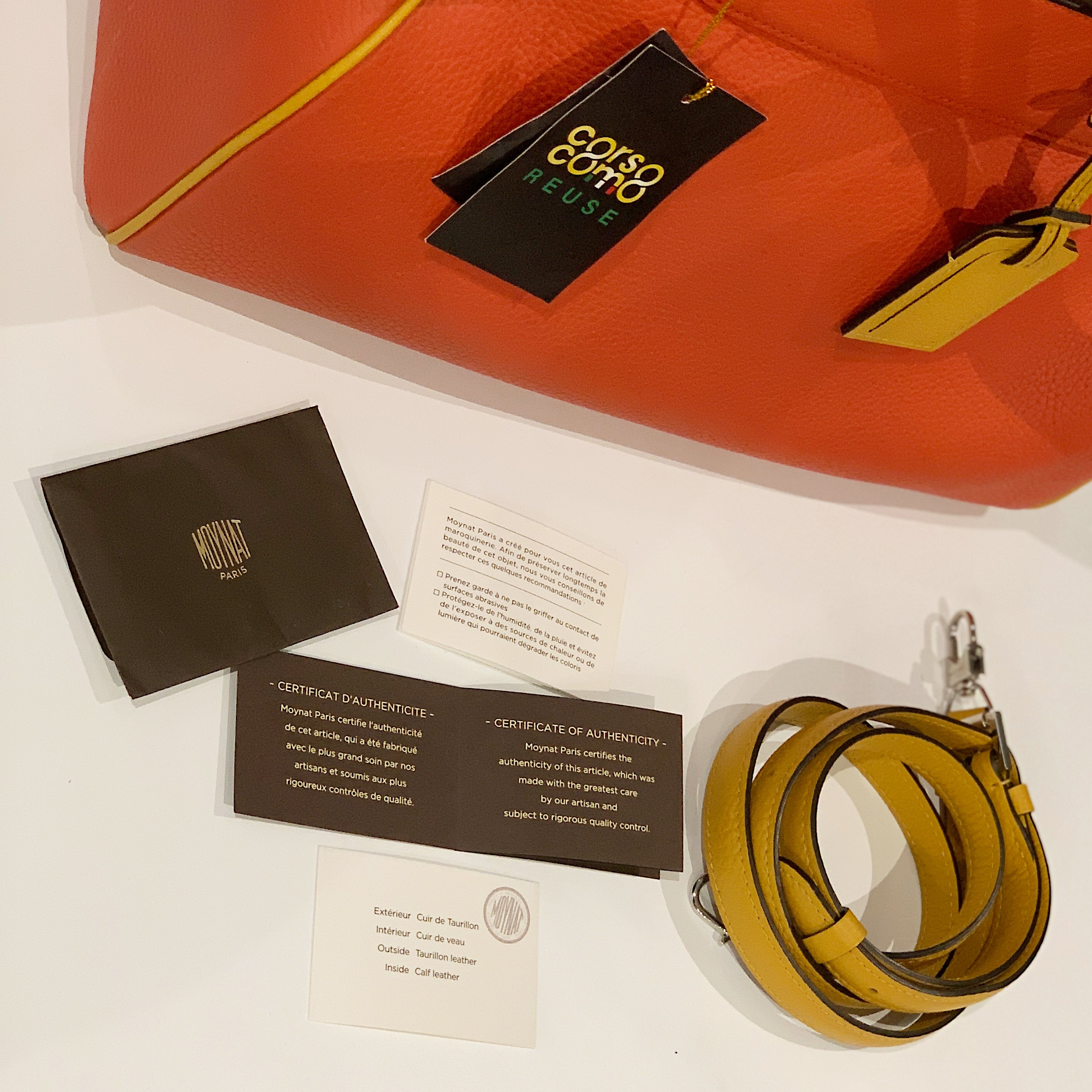 Moynat Pauline Bag in Grained Taurillon and Calfskin Leather