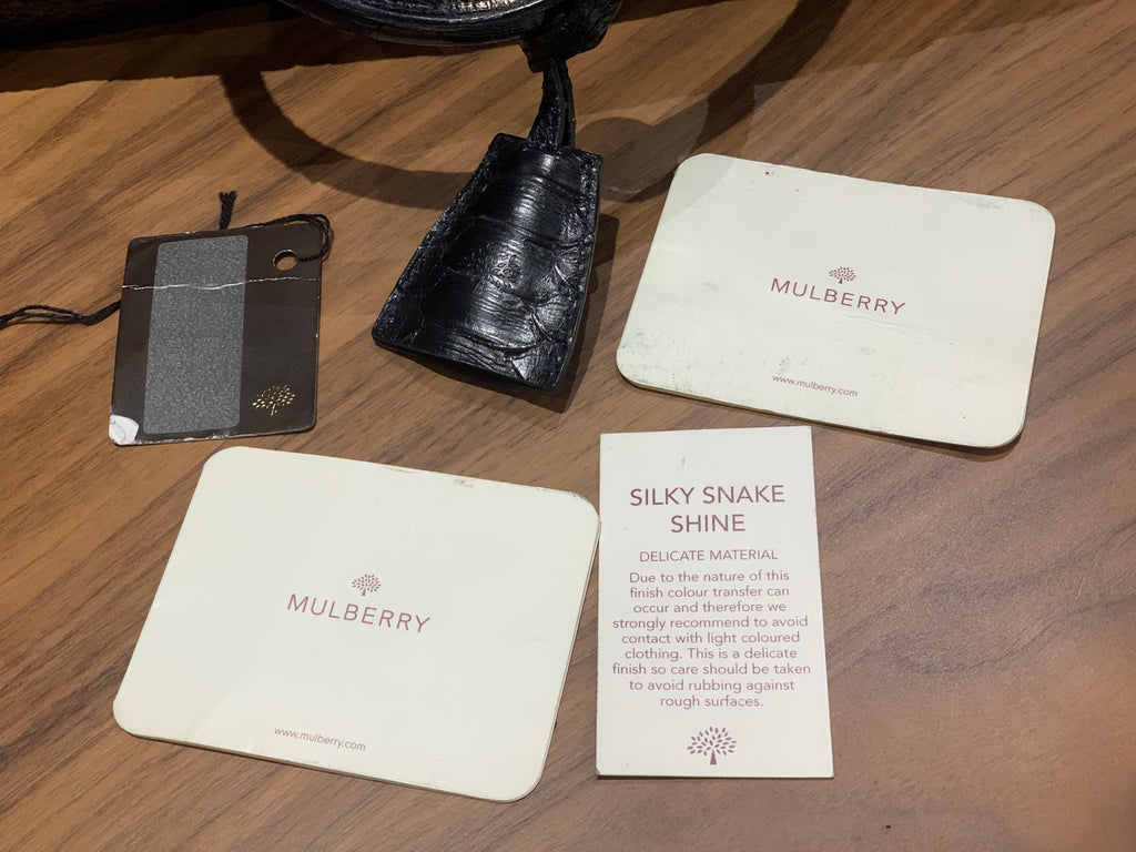 Mulberry Bayswater Satchel in Ink Blue Silky Snake Shine Leather