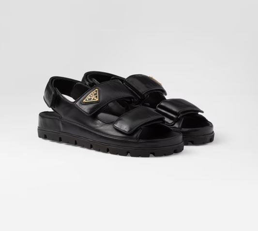 Prada Flat Nappa Leather Sandals