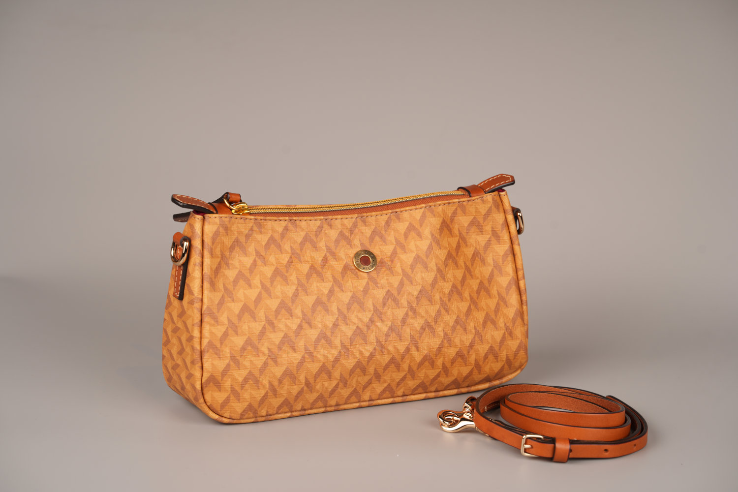 Roberta Pieri Lina Canvas Clutch in Blended Tatami with Detachable Shoulder Strap