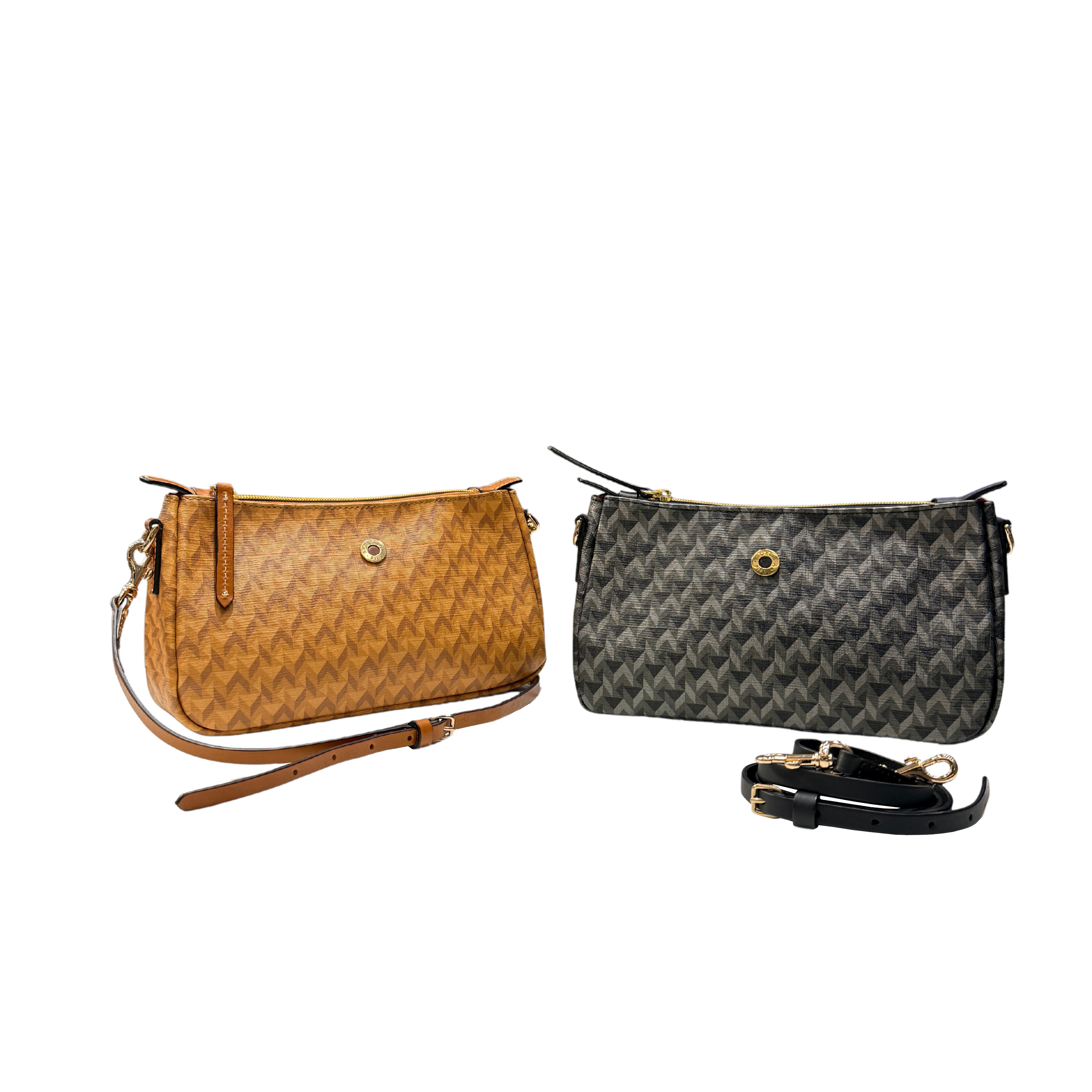 Roberta Pieri Lina Canvas Clutch in Blended Tatami with Detachable Shoulder Strap