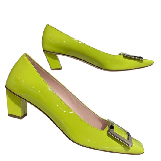 Roger Vivier Belle Vivier Patent Leather 45mm Low Heel Pumps with Metal Buckle