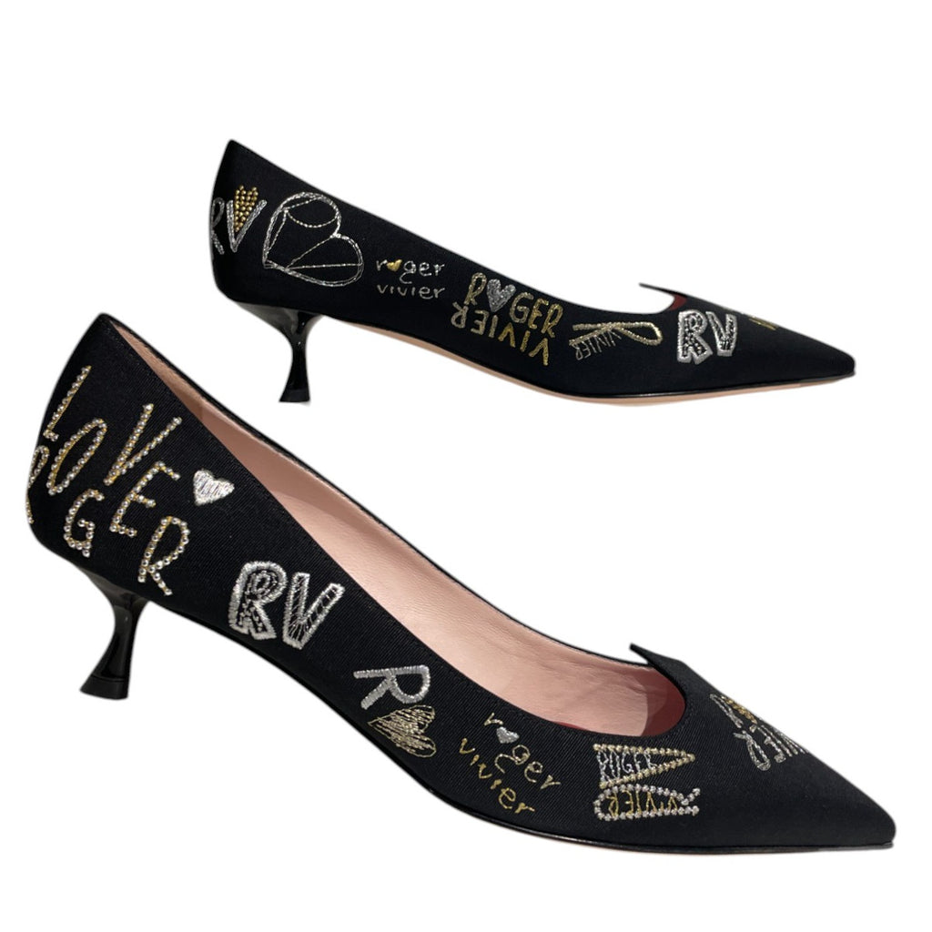 Roger Vivier I Love Vivier Funny Love 45mm Low Heel Pumps