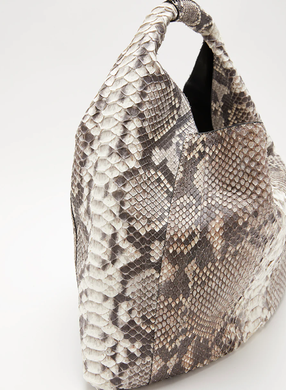 Biagini Legenda Top-Handle Shoulder Bag in Python and Crocodile