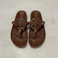 TORY BURCH MILLER CLOUD COIN SANDALS BROWN - Size 8.5