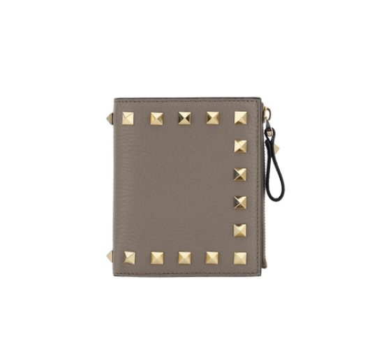 Rockstud Wallet - Beige